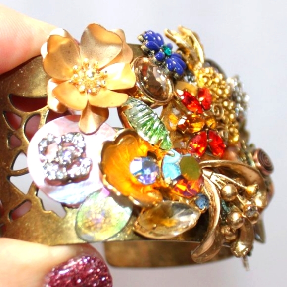 Copper Cuff with Abstract Jewelry Design - Picture 12 of 14